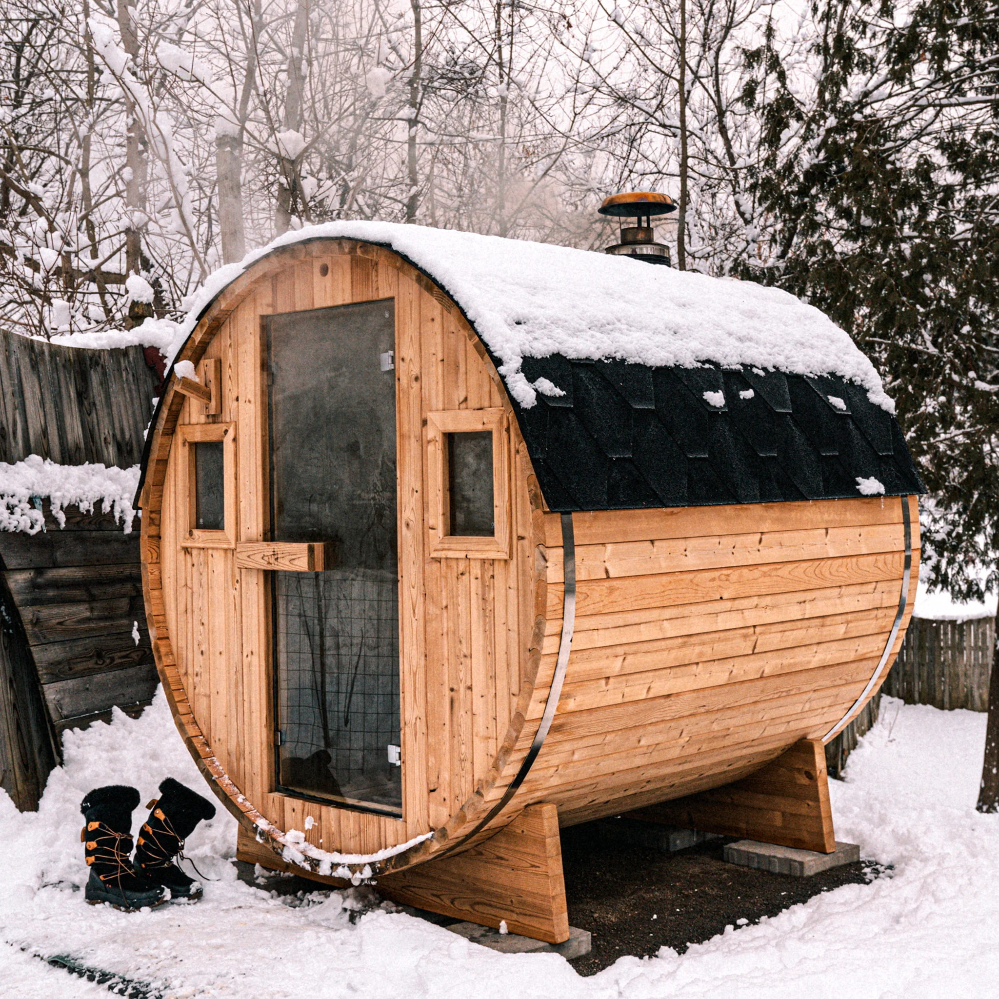 Barrel Outdoor Sauna - 6 Person - Image 3
