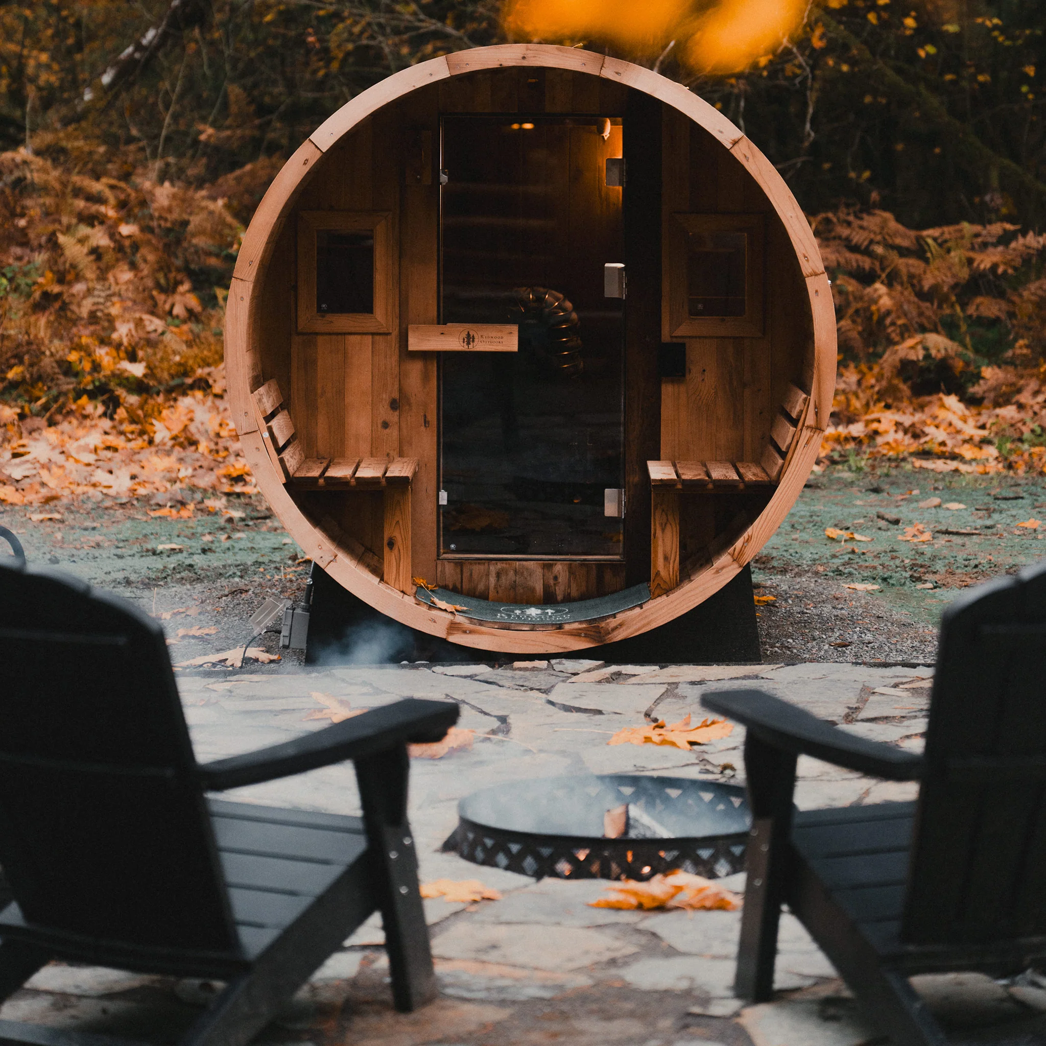 Barrel Outdoor Sauna w/ Porch - 6 Person - Image 4