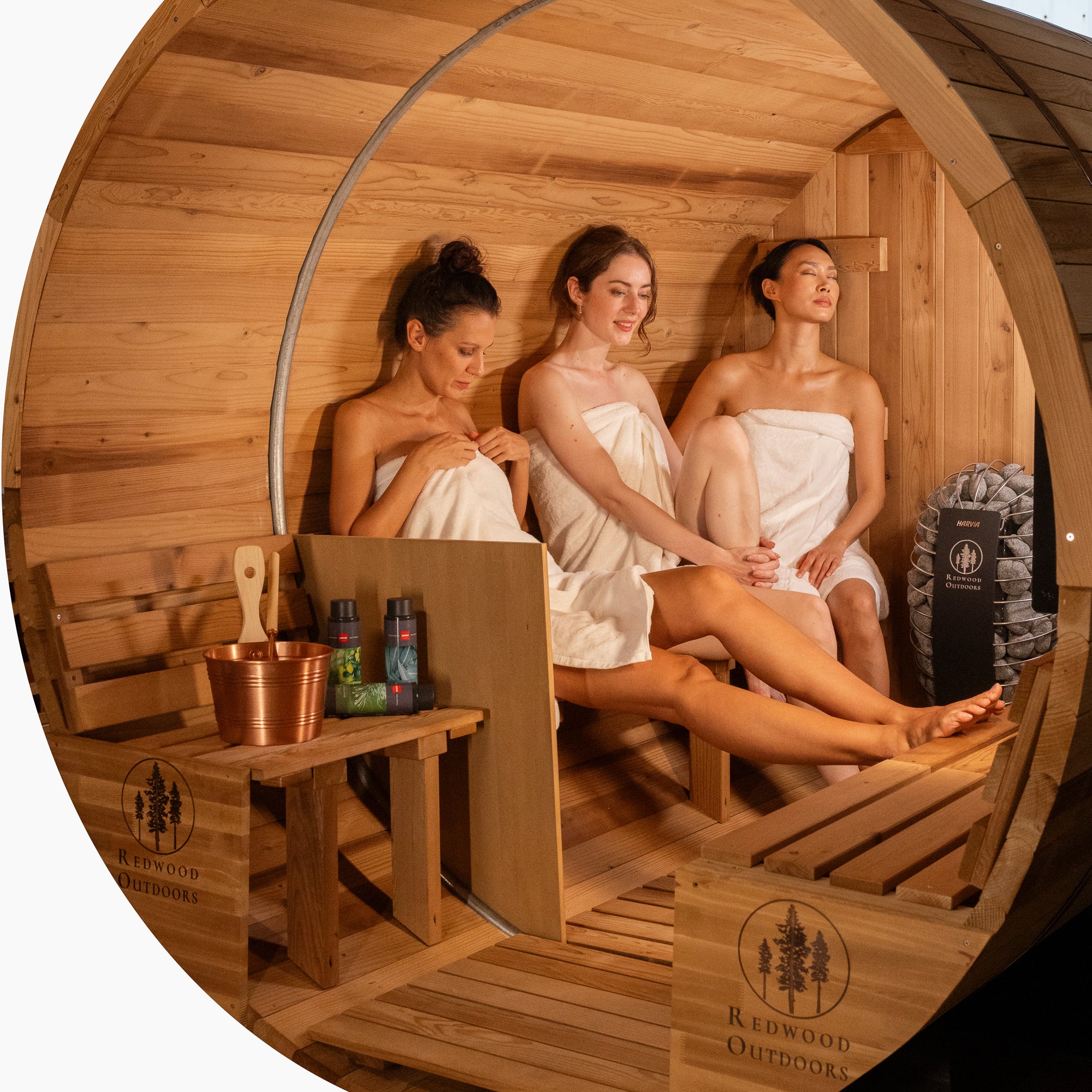 Barrel Outdoor Sauna w/ Porch - 6 Person - Image 8