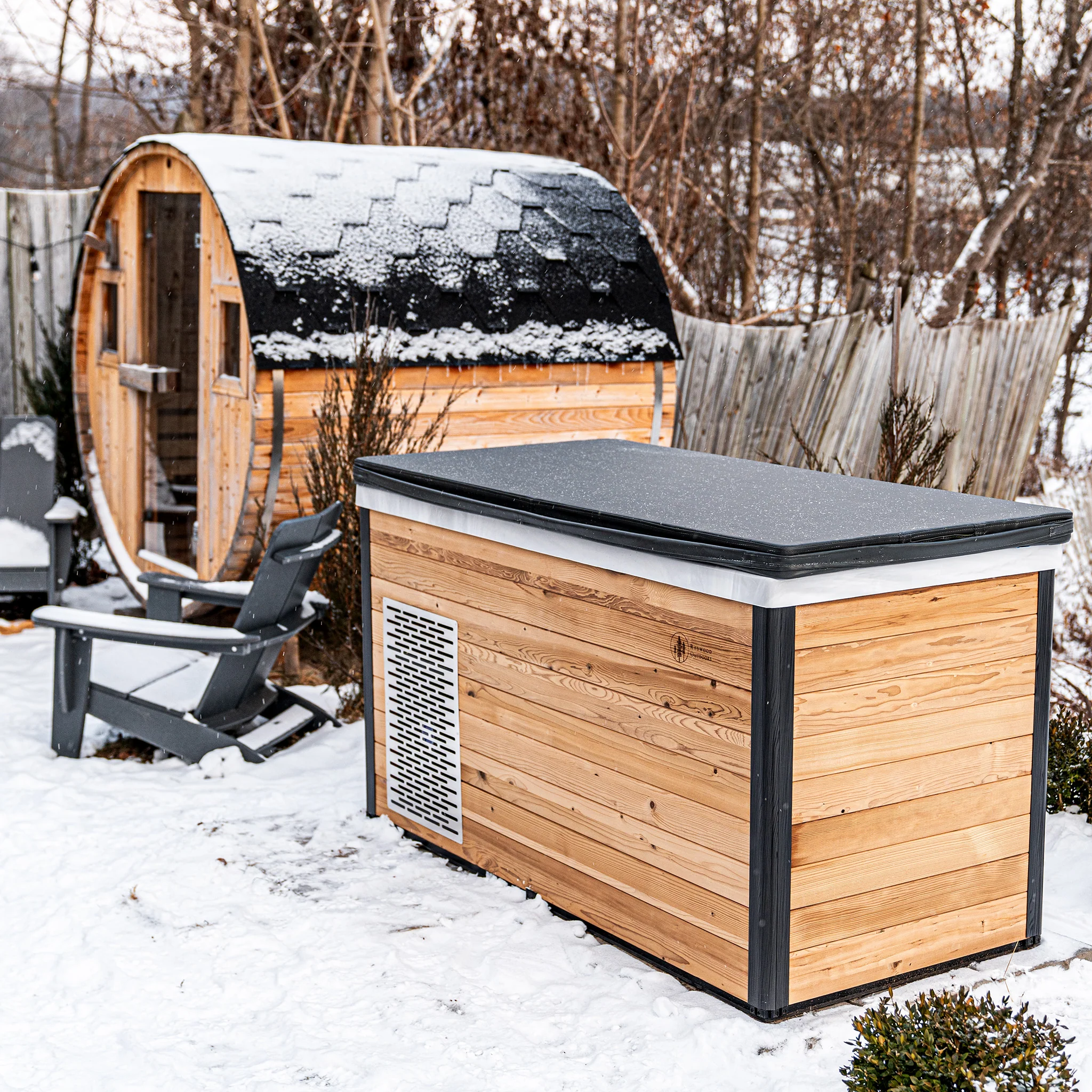 Extra-Wide Barrel Outdoor Sauna x Denali Cold Plunge - Image 10