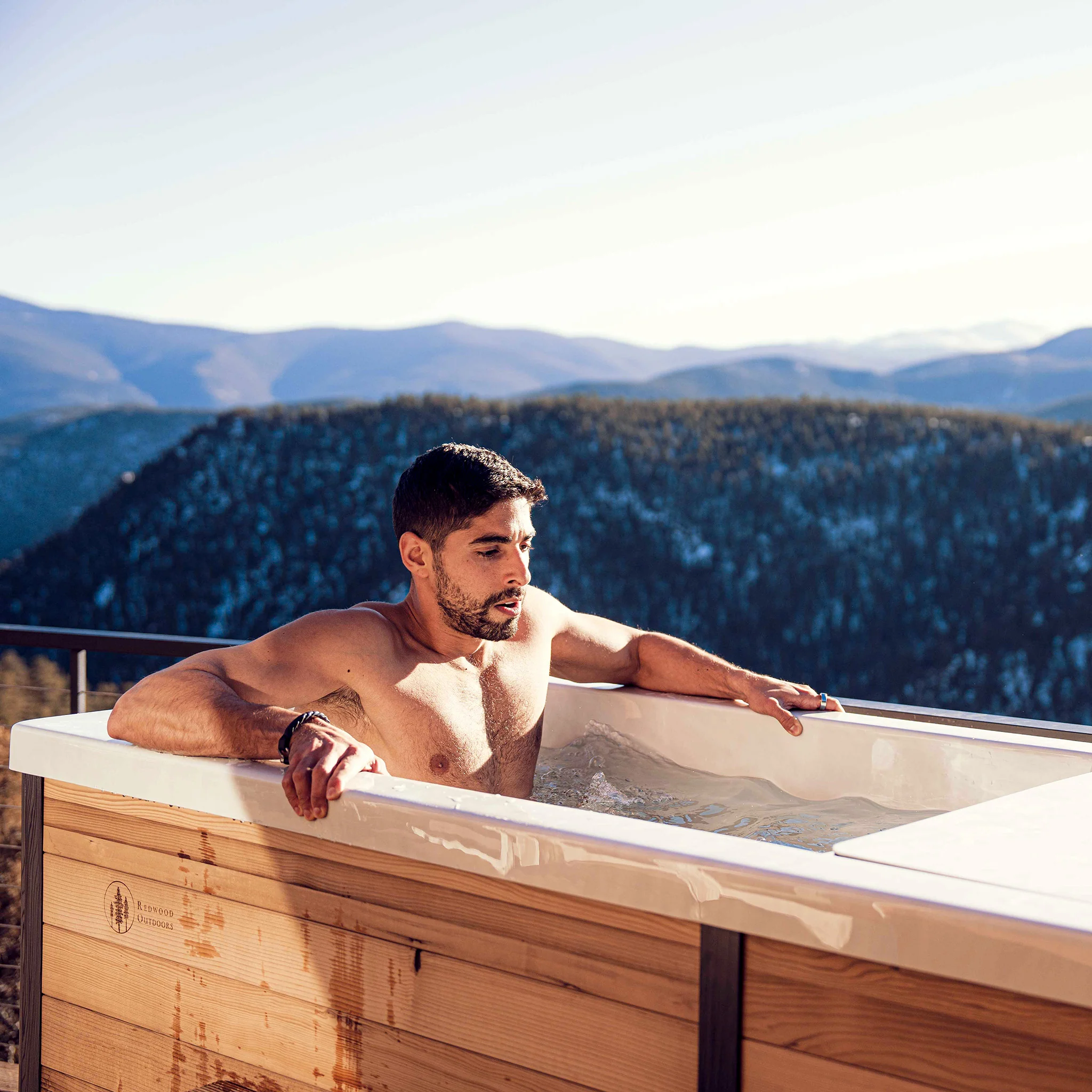 Extra-Wide Barrel Outdoor Sauna x Denali Cold Plunge - Image 12