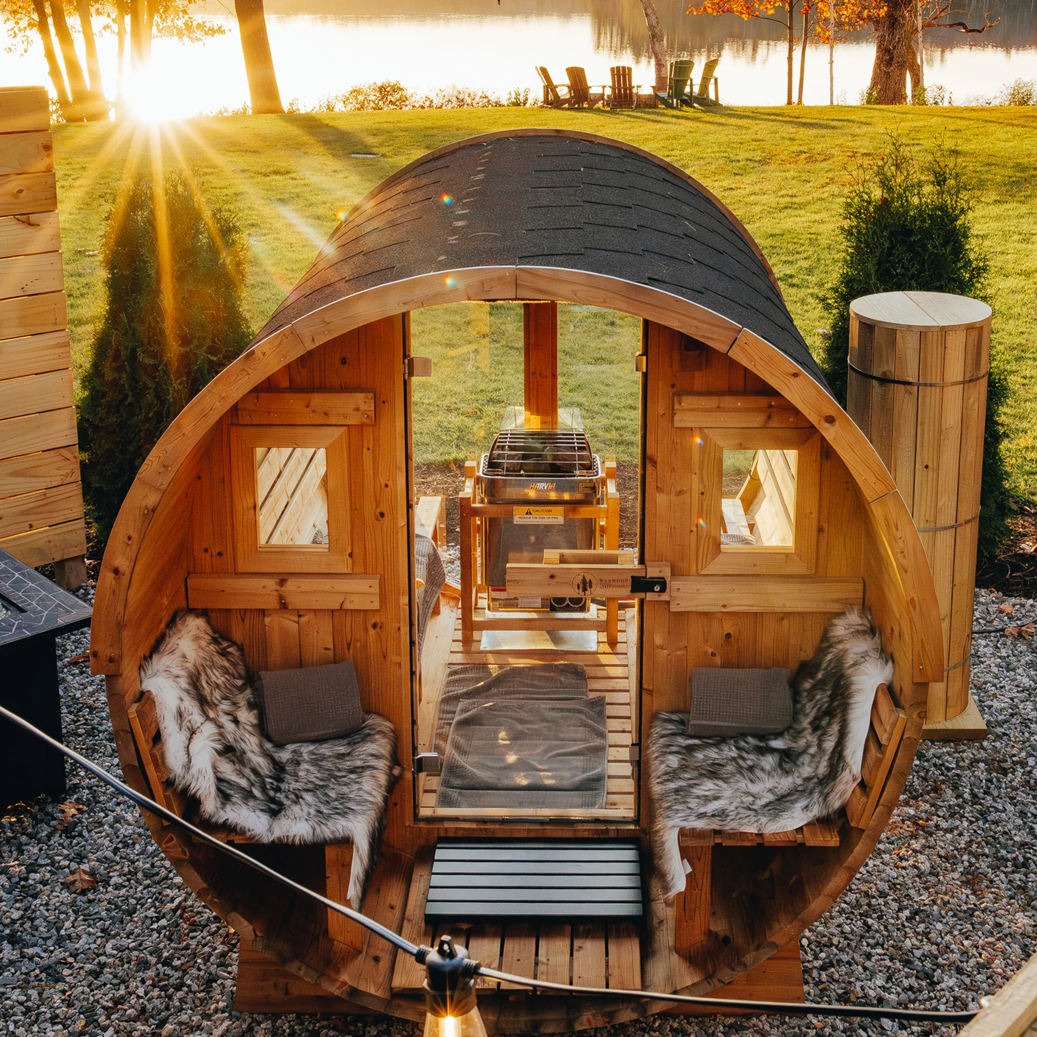 Horizon Outdoor Sauna - 6 Person w/ Porch - Image 4
