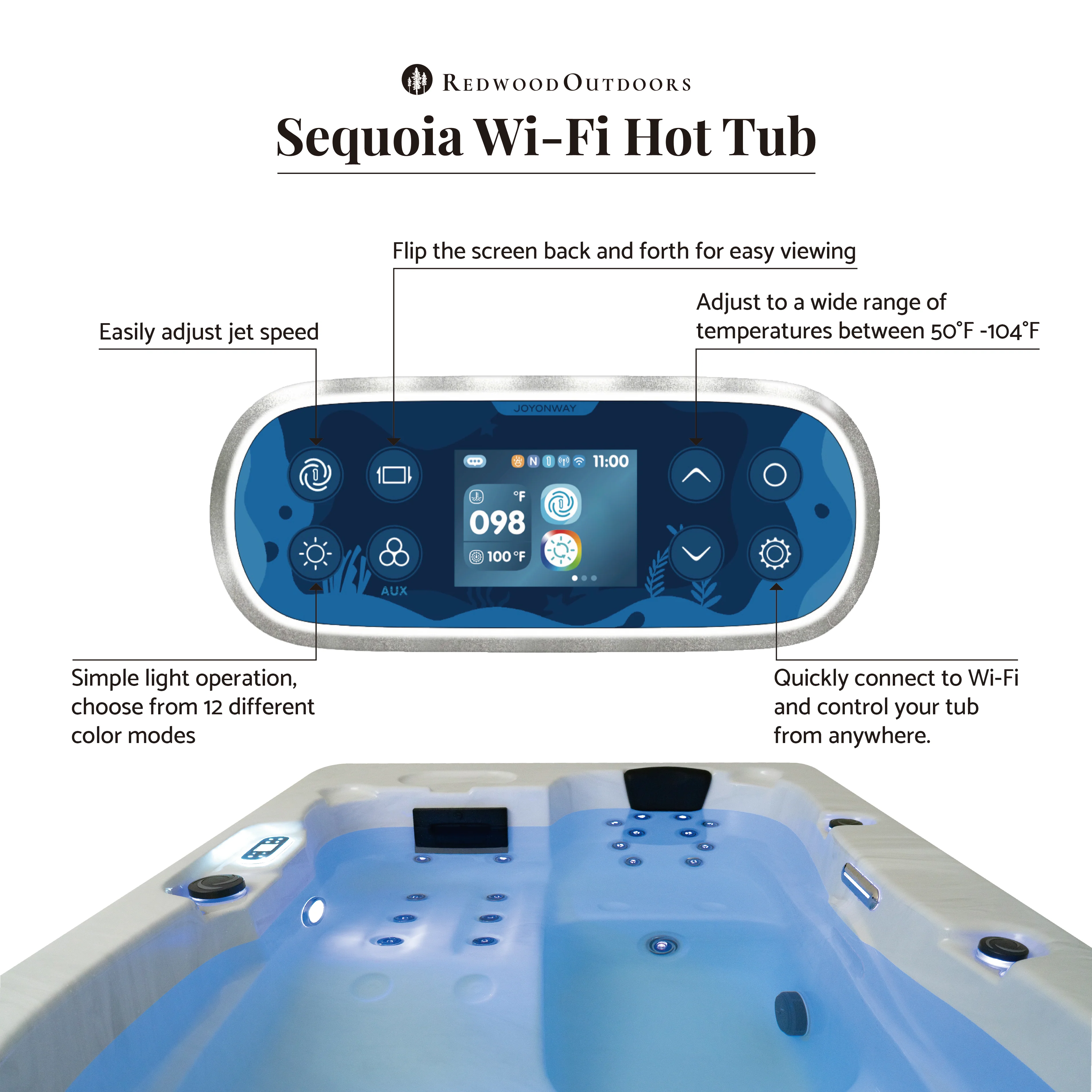 Sequoia Wi-Fi Hot Tub - 3 Person - 120V - Image 9